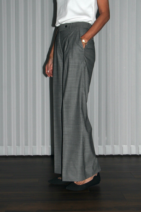 REiL GRAY PIN CHECK TAILORED PANTS