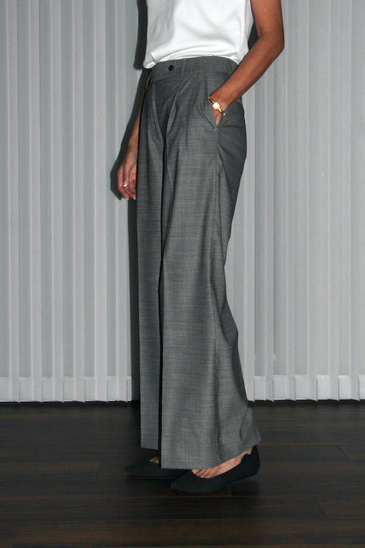 REiL GRAY PIN CHECK TAILORED PANTS