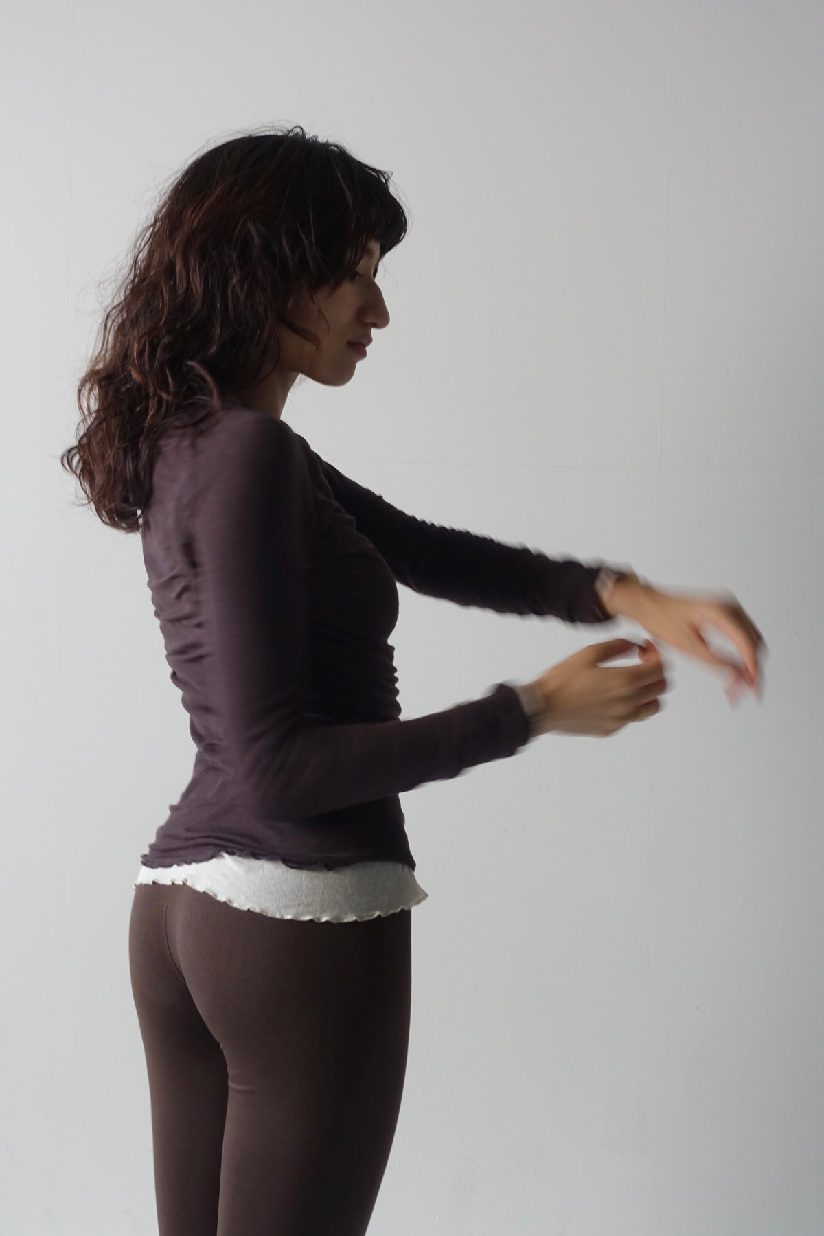 seamless basic  COTTON ROUND NECK TOP