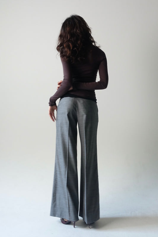 REiL GRAY PIN CHECK TAILORED PANTS