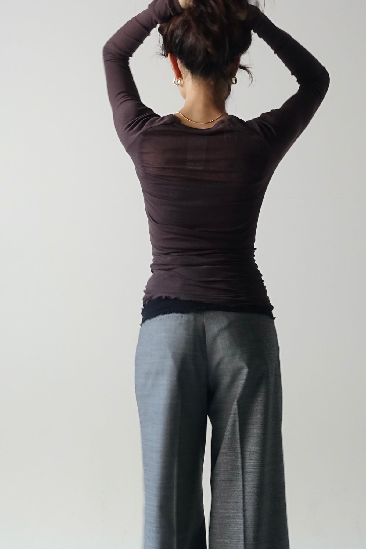 seamless basic  COTTON ROUND NECK TOP