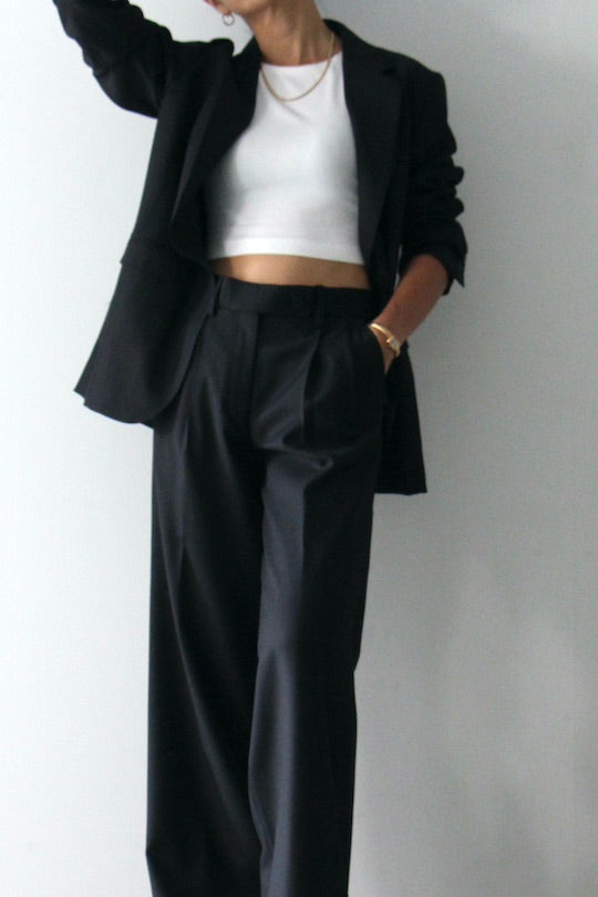 REiL SOLID BLACK TAILORED JACKET