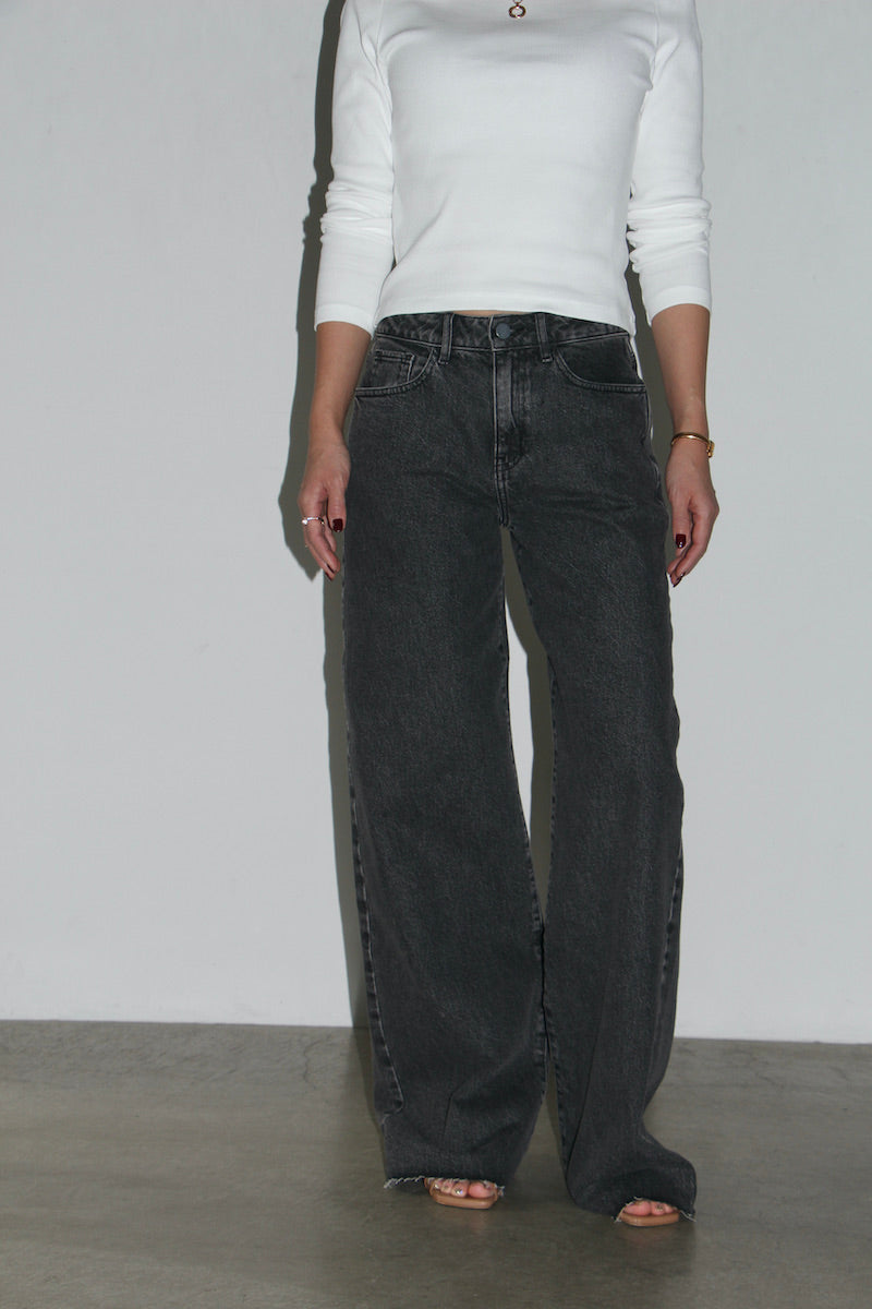 JAN N JUNE RIB LONGSLEEVE MURI - WHITE