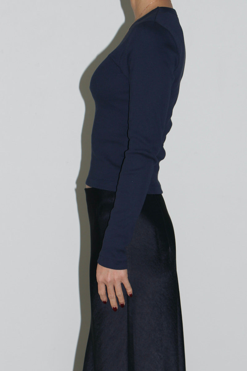 JAN N JUNE RIB LONGSLEEVE MURI - NIGHTFALL