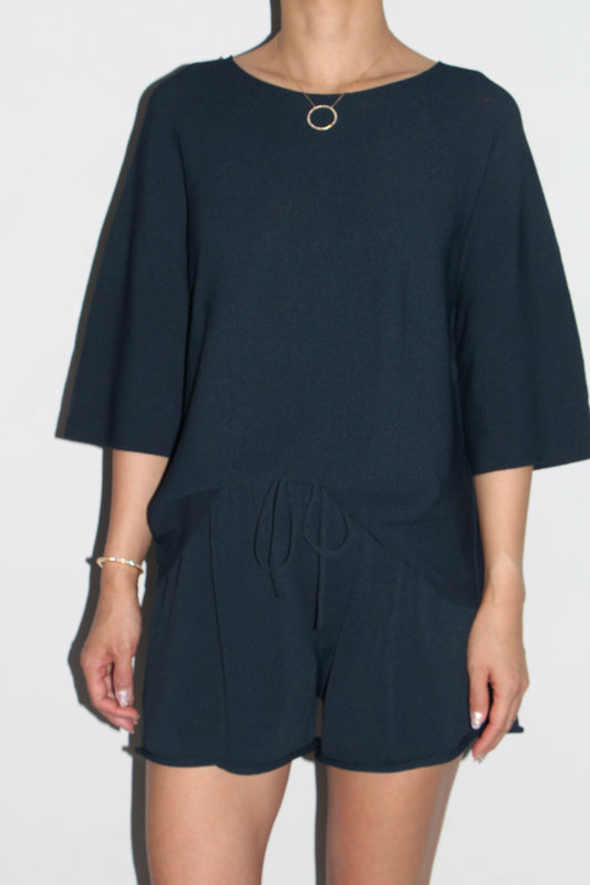 LIVIANA CONTI / SUMMER KNIT SHORT PANTS / TEAL BLUE